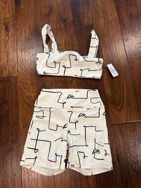 Weworewhat abstract’s bandeau bra and shorts set